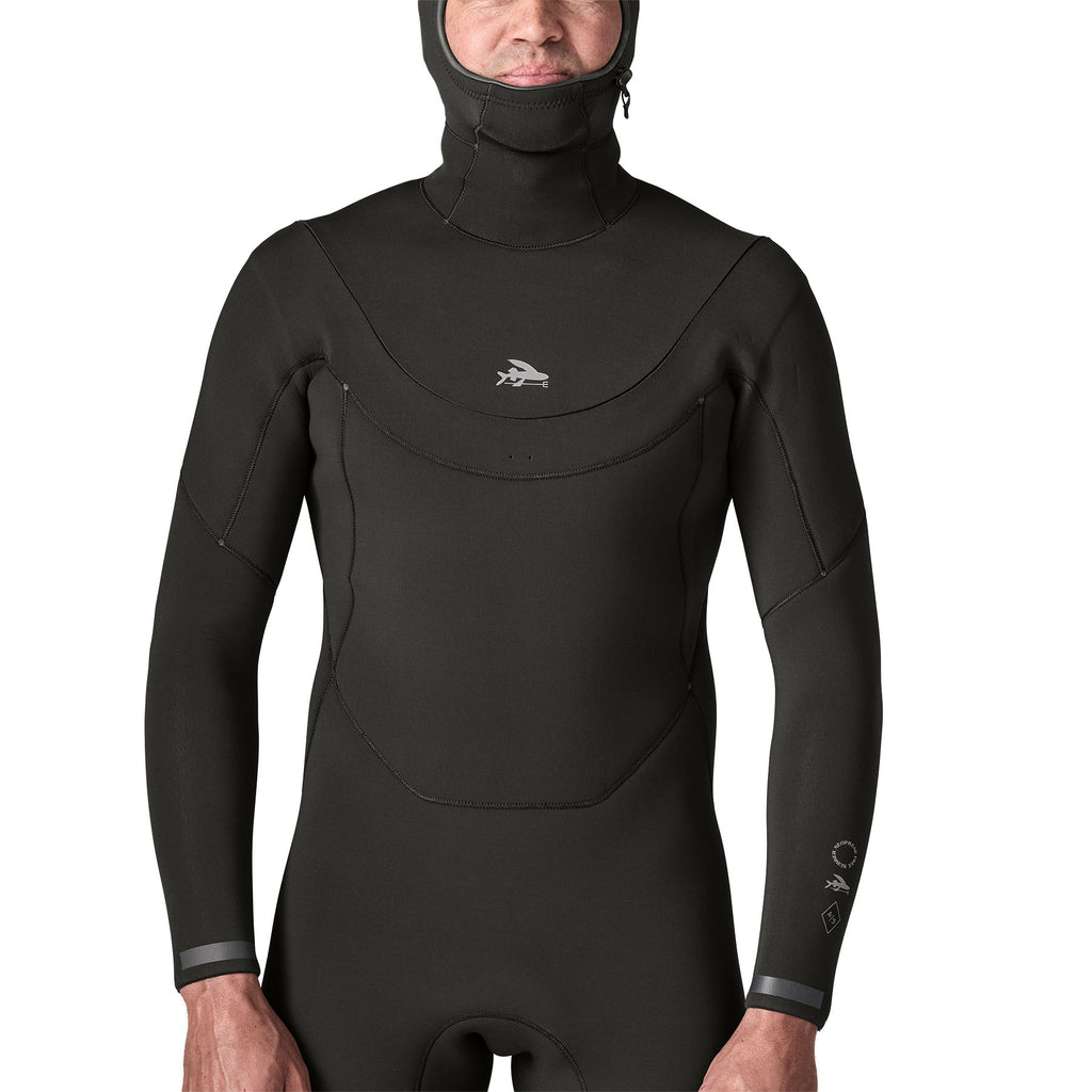 Patagonia Regulator 4/3 Hooded U-Zip Wetsuit-Black
