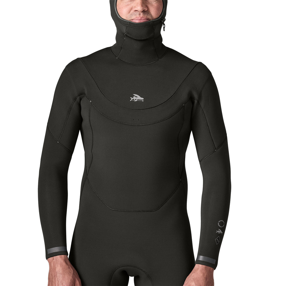 Patagonia Regulator 4/3 Hooded U-Zip Wetsuit-Black