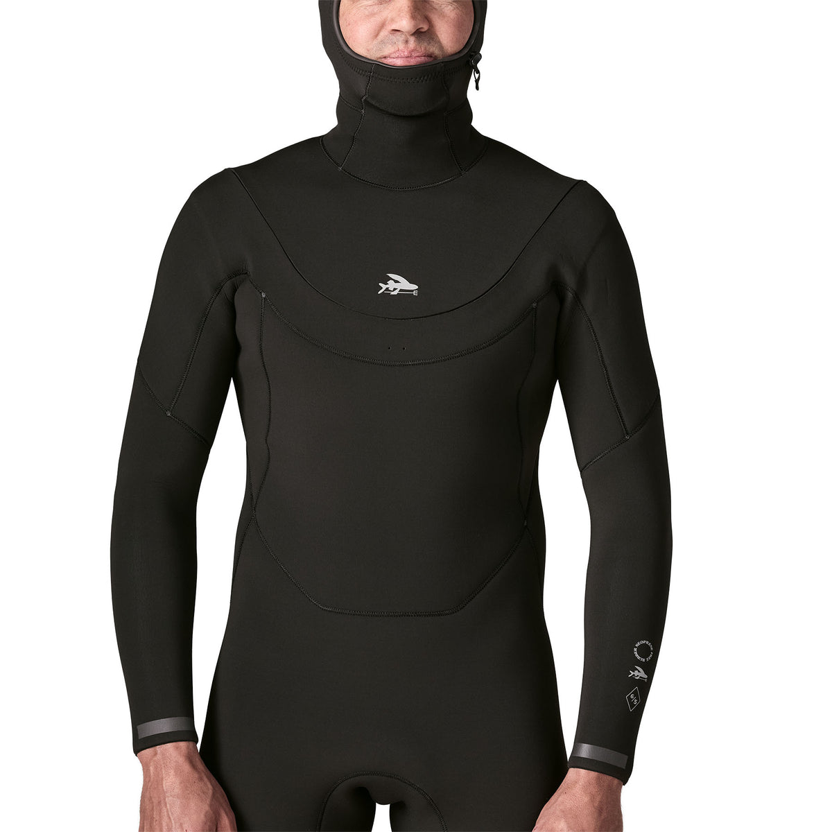 Patagonia Regulator 6/5 Hooded U-Zip Wetsuit-Black