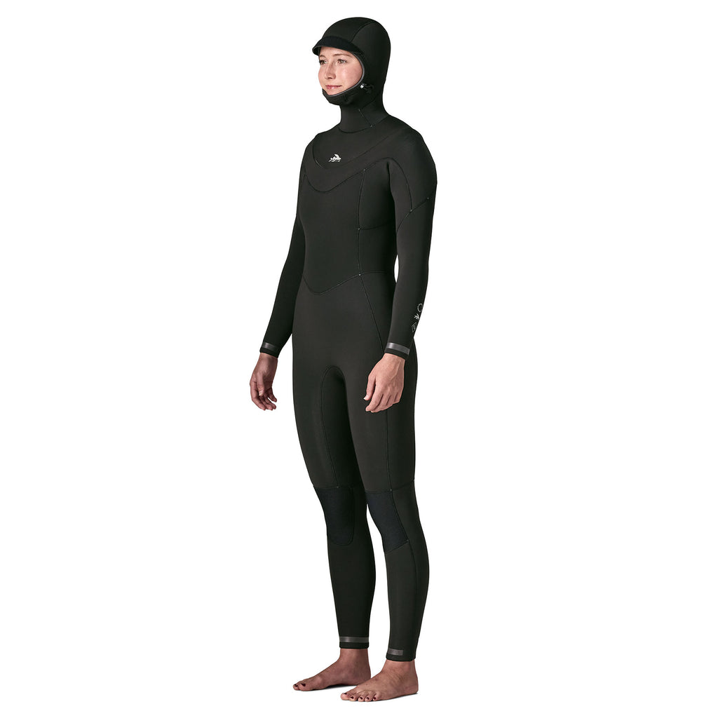 Patagonia W's Regulator 5/4 Hooded U-Zip Wetsuit-Black