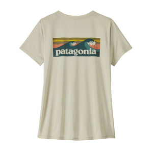 Patagonia x REAL W's Cap Cool Daily Boardshort Logo Sun Shirt-Dyno White