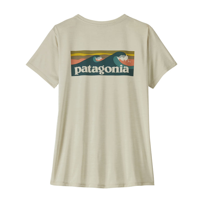 Patagonia x REAL W's Cap Cool Daily Boardshort Logo Sun Shirt-Dyno White