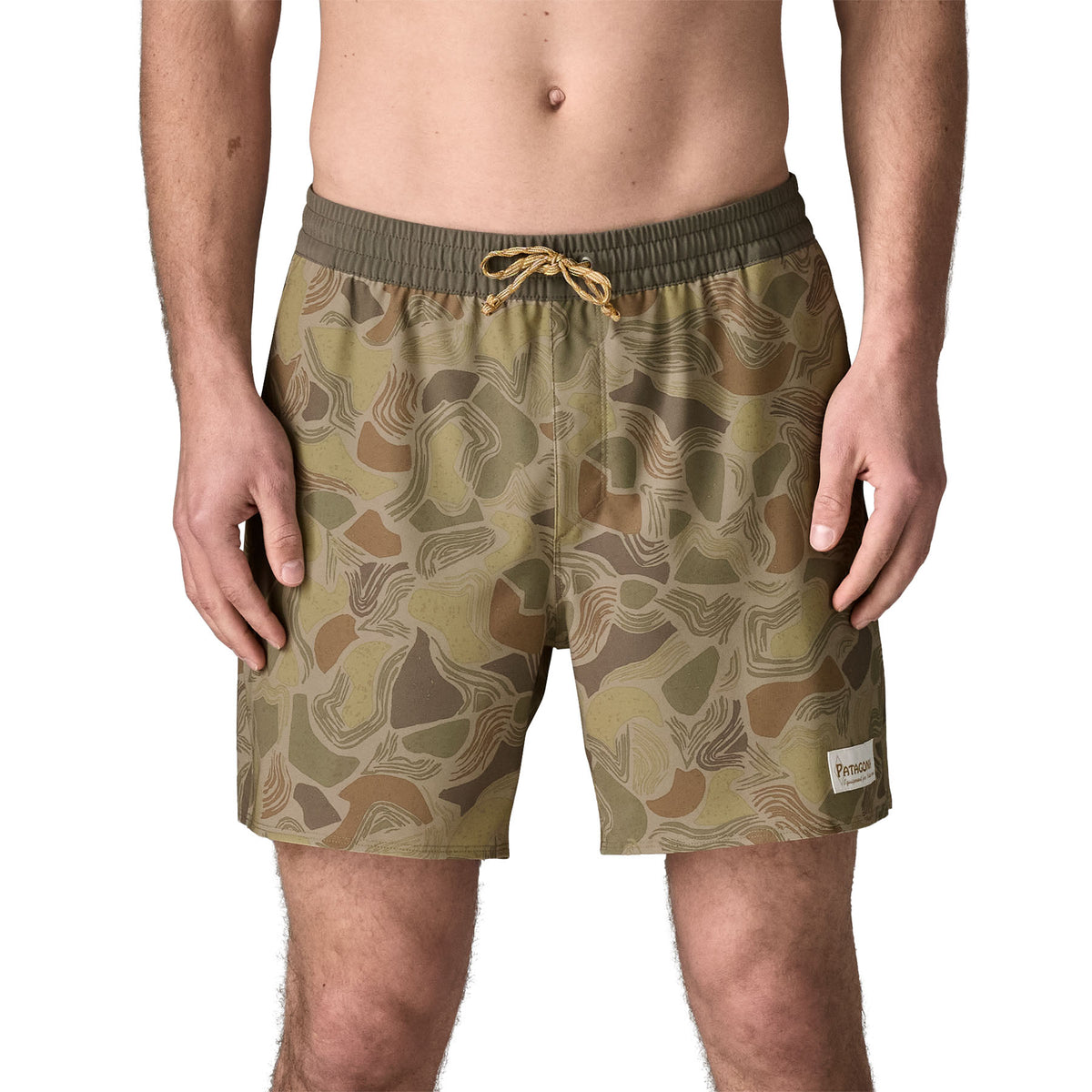 Patagonia Hydropeak Volley 16 in Boardshorts-Coastal Edge: Weathered Stone