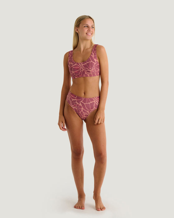 Free Fly Wavebound High Waisted Bottom-Cosmic Bloom Plum