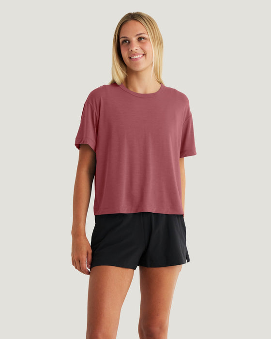 Free Fly Elevate Lightweight Tee-Plum