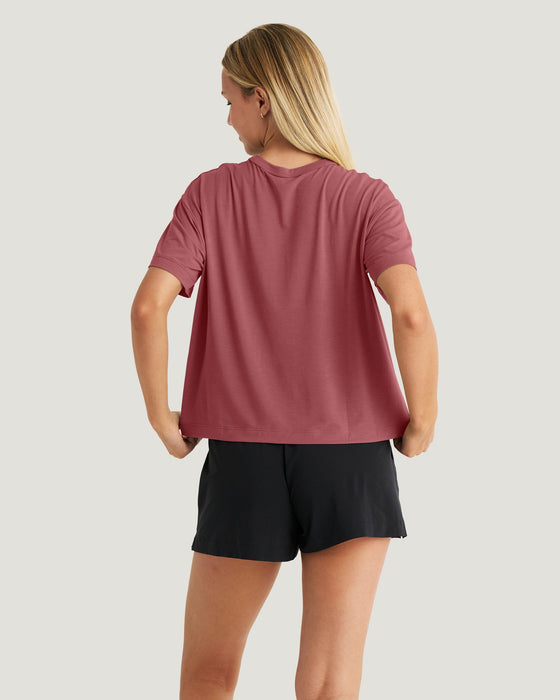 Free Fly Elevate Lightweight Tee-Plum