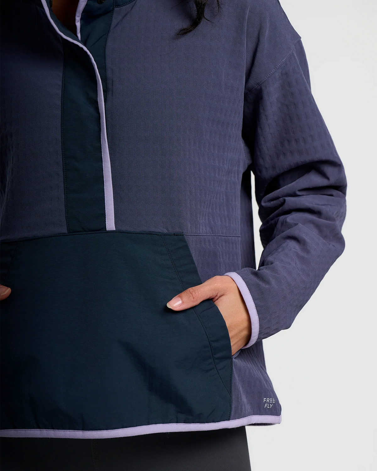 Free Fly Gridback Fleece Snap Pullover Sweatshirt-Dusk