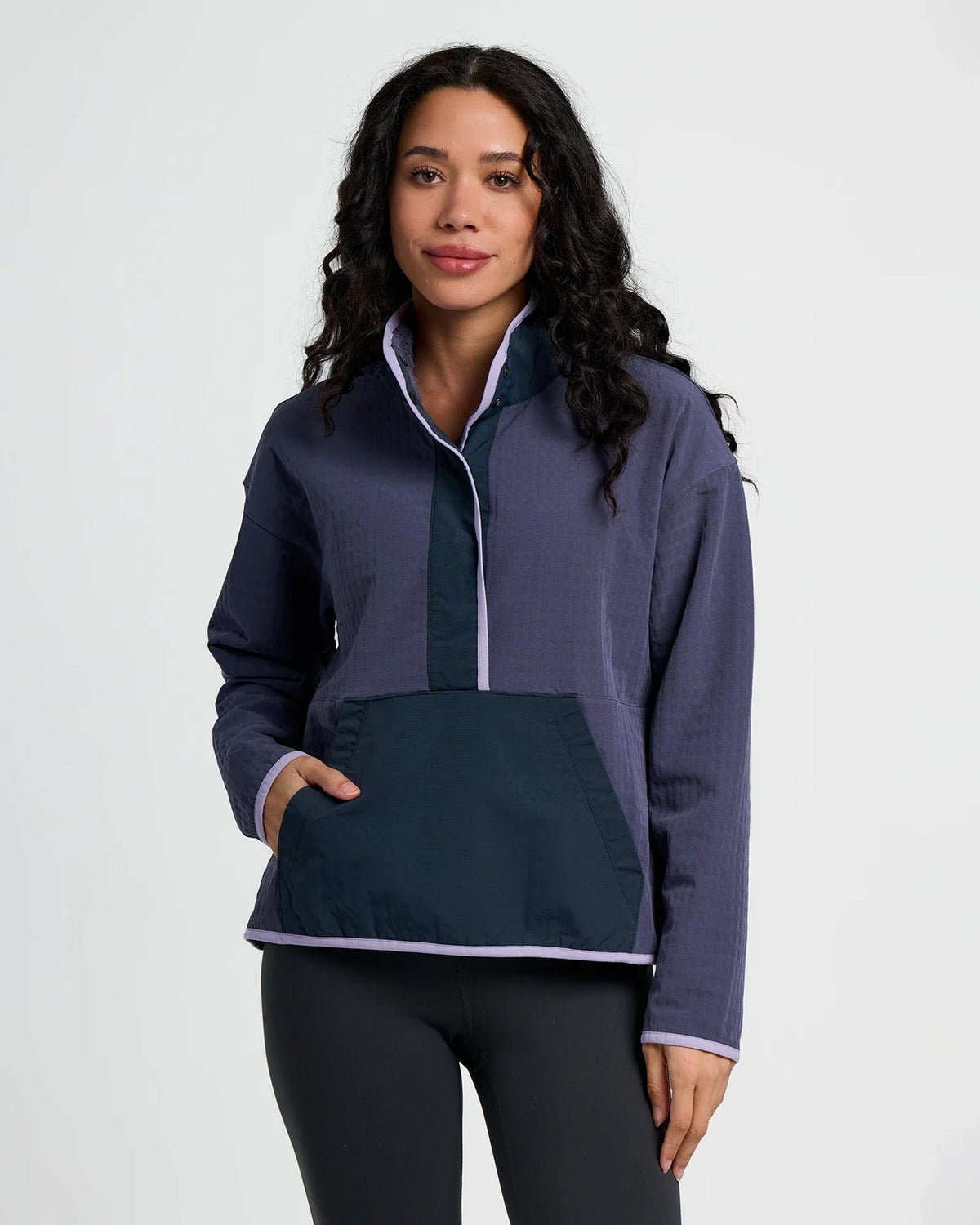 Free Fly Gridback Fleece Snap Pullover Sweatshirt-Dusk