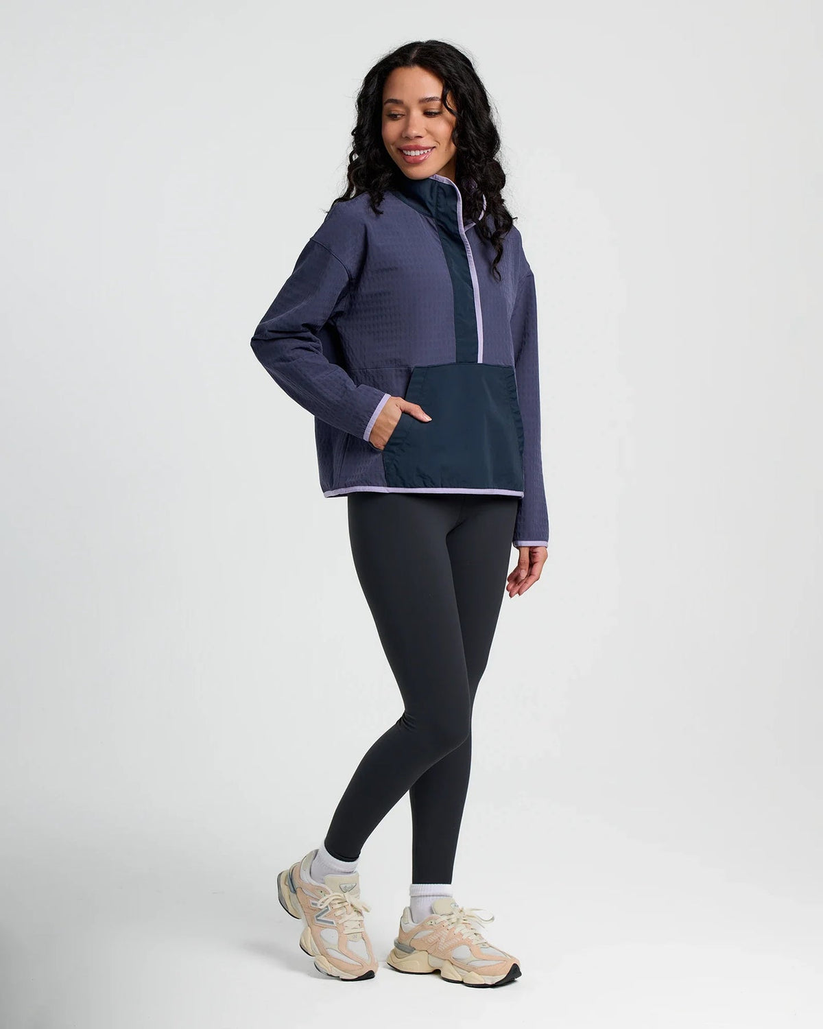 Free Fly Gridback Fleece Snap Pullover Sweatshirt-Dusk