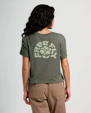 Free Fly Poppy Tee-Heather Dark Forest
