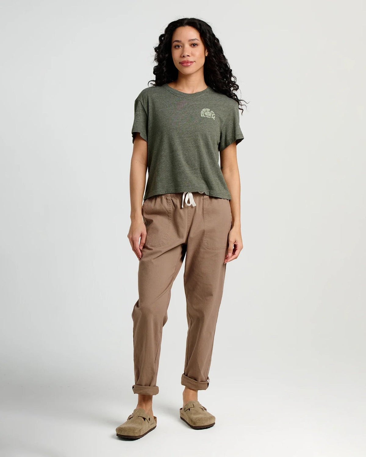 Free Fly Poppy Tee-Heather Dark Forest