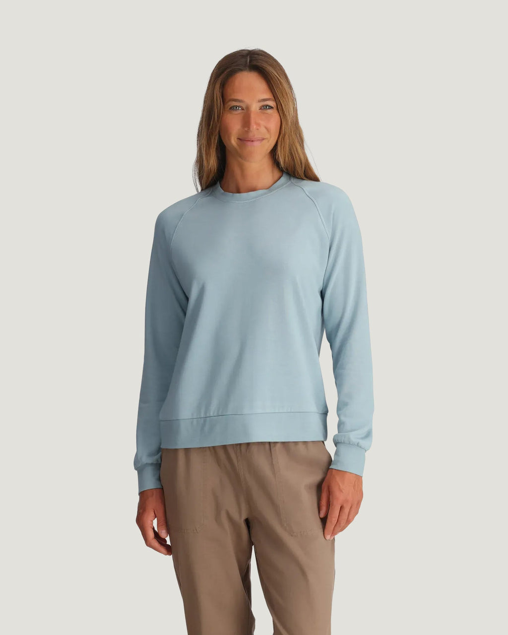 Free Fly Bamboo Lightweight Fleece Crew Sweatshirt-Ocean Mist