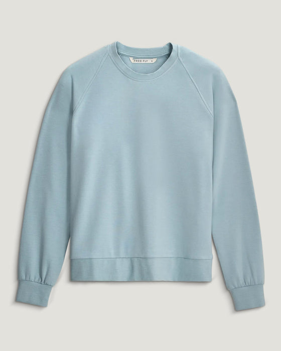 Free Fly Bamboo Lightweight Fleece Crew Sweatshirt-Ocean Mist