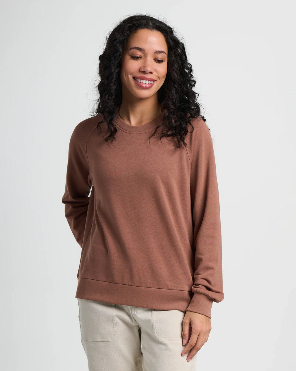 Free Fly Bamboo Lightweight Fleece Crew Sweatshirt-Nutmeg