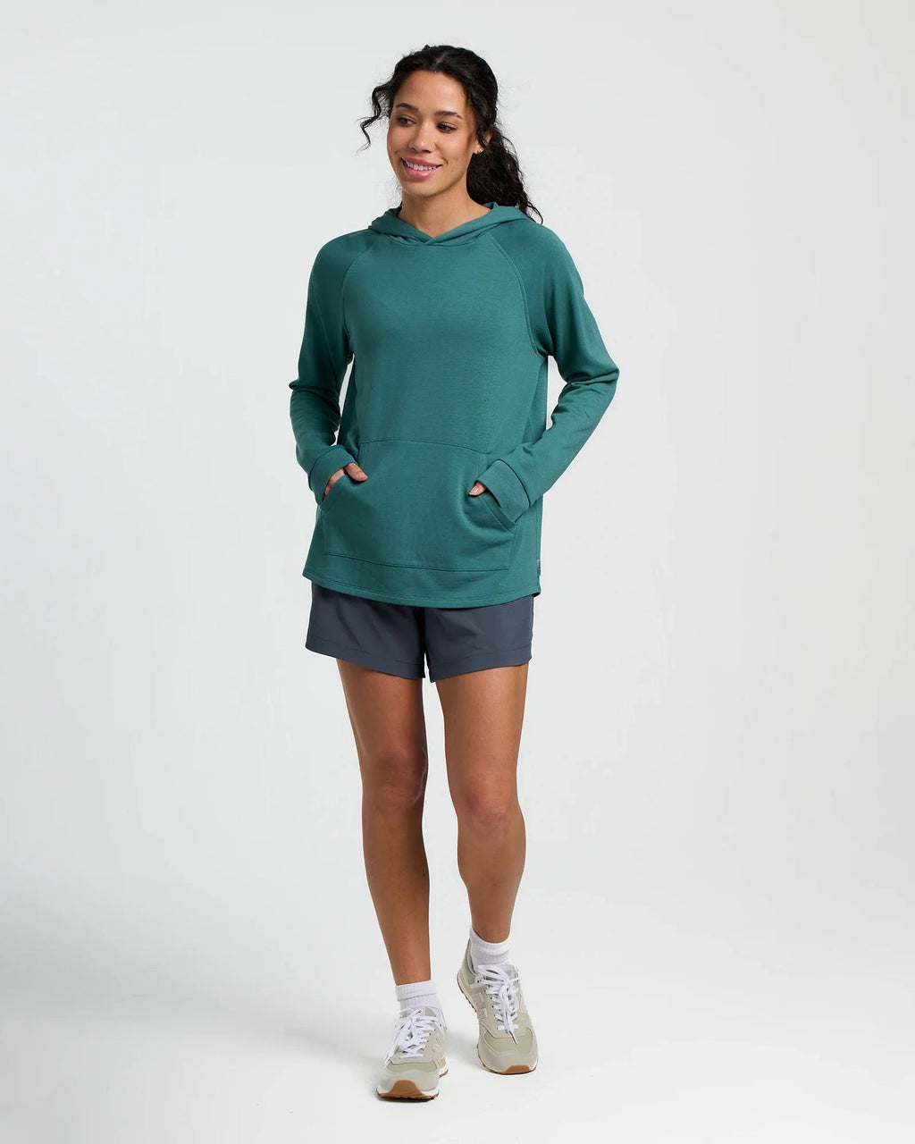 Free Fly Bamboo Lightweight Fleece Hooded L/S Shirt-Sea Pine