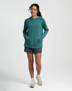 Free Fly Bamboo Lightweight Fleece Hooded L/S Shirt-Sea Pine
