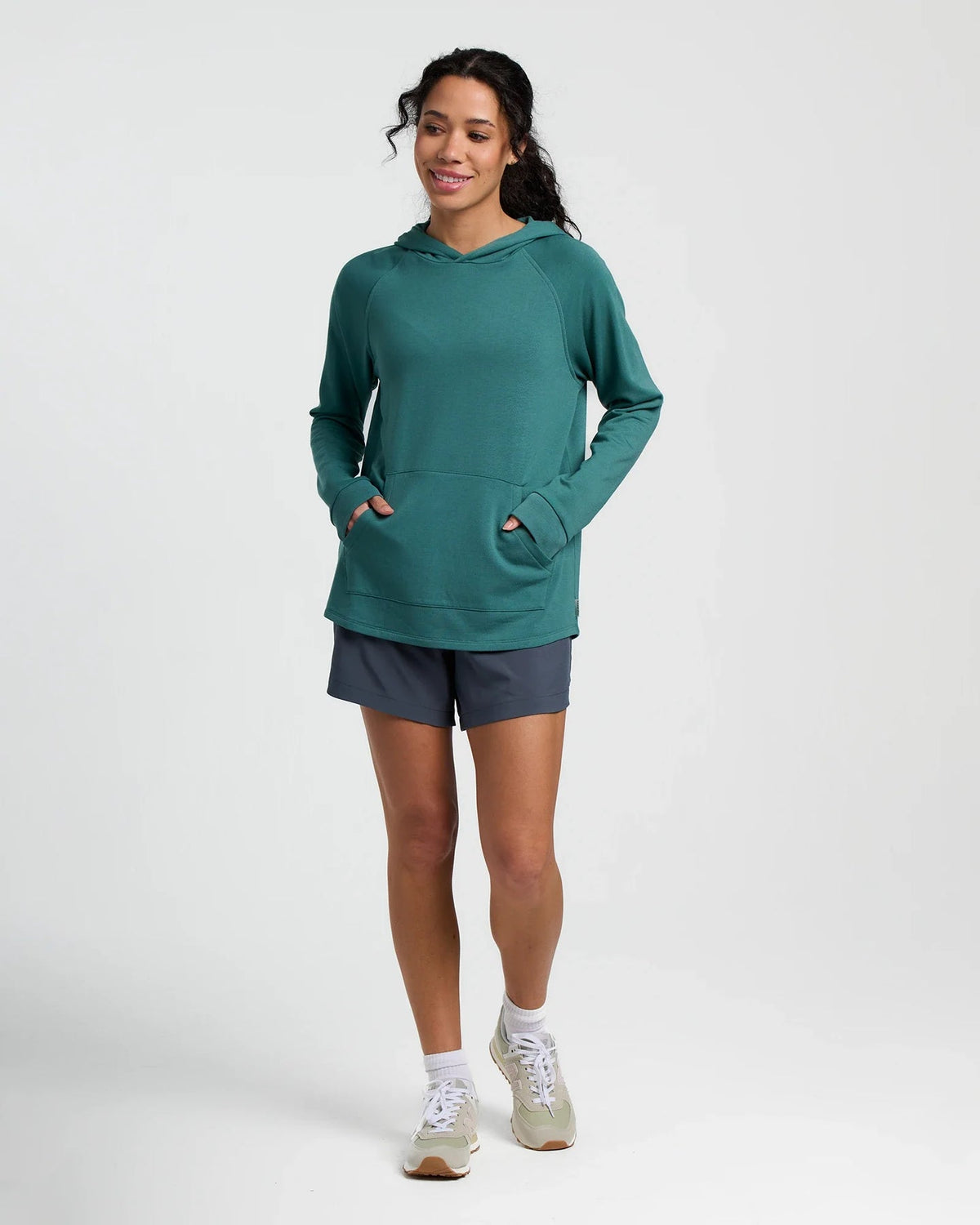 Free Fly Bamboo Lightweight Fleece Hooded L/S Shirt-Sea Pine