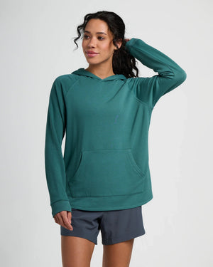 Free Fly Bamboo Lightweight Fleece Hooded L/S Shirt-Sea Pine