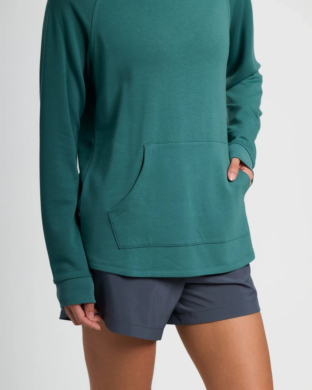 Free Fly Bamboo Lightweight Fleece Hooded L/S Shirt-Sea Pine