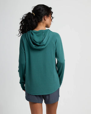 Free Fly Bamboo Lightweight Fleece Hooded L/S Shirt-Sea Pine