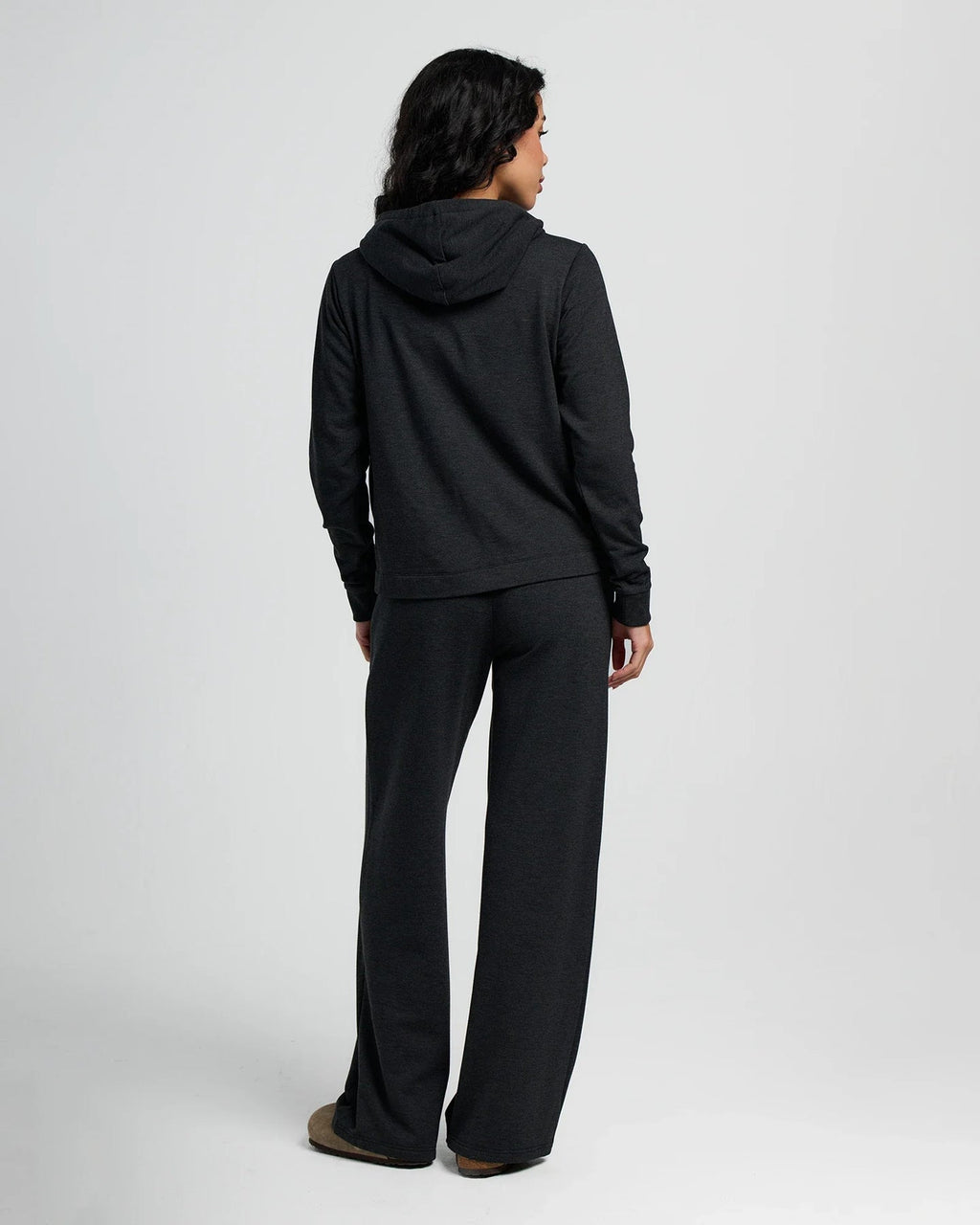 Free Fly Bamboo Lightweight Fleece Wide Leg Pants-Heather Black