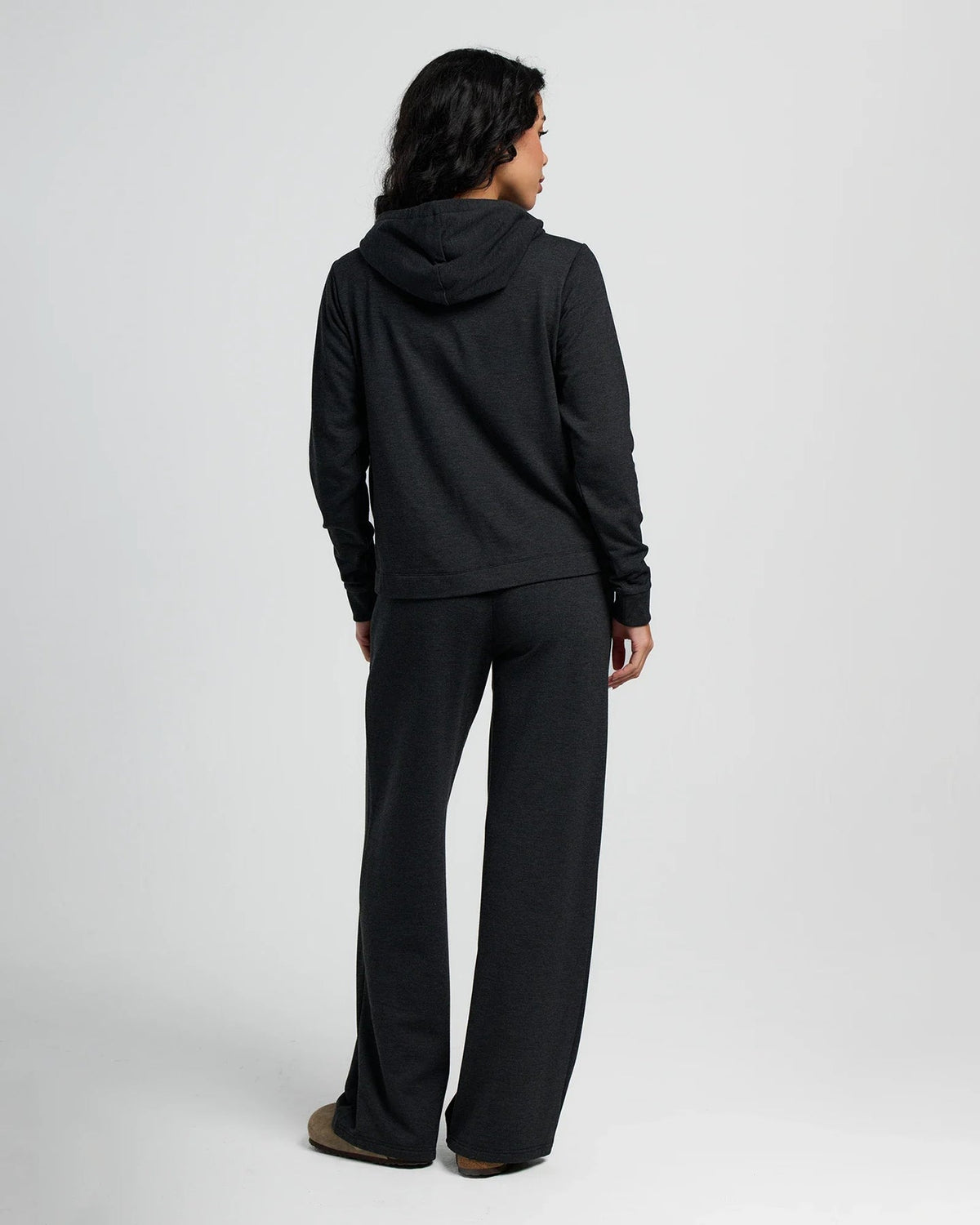 Free Fly Bamboo Lightweight Fleece Wide Leg Pants-Heather Black