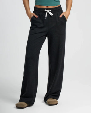 Free Fly Bamboo Lightweight Fleece Wide Leg Pants-Heather Black