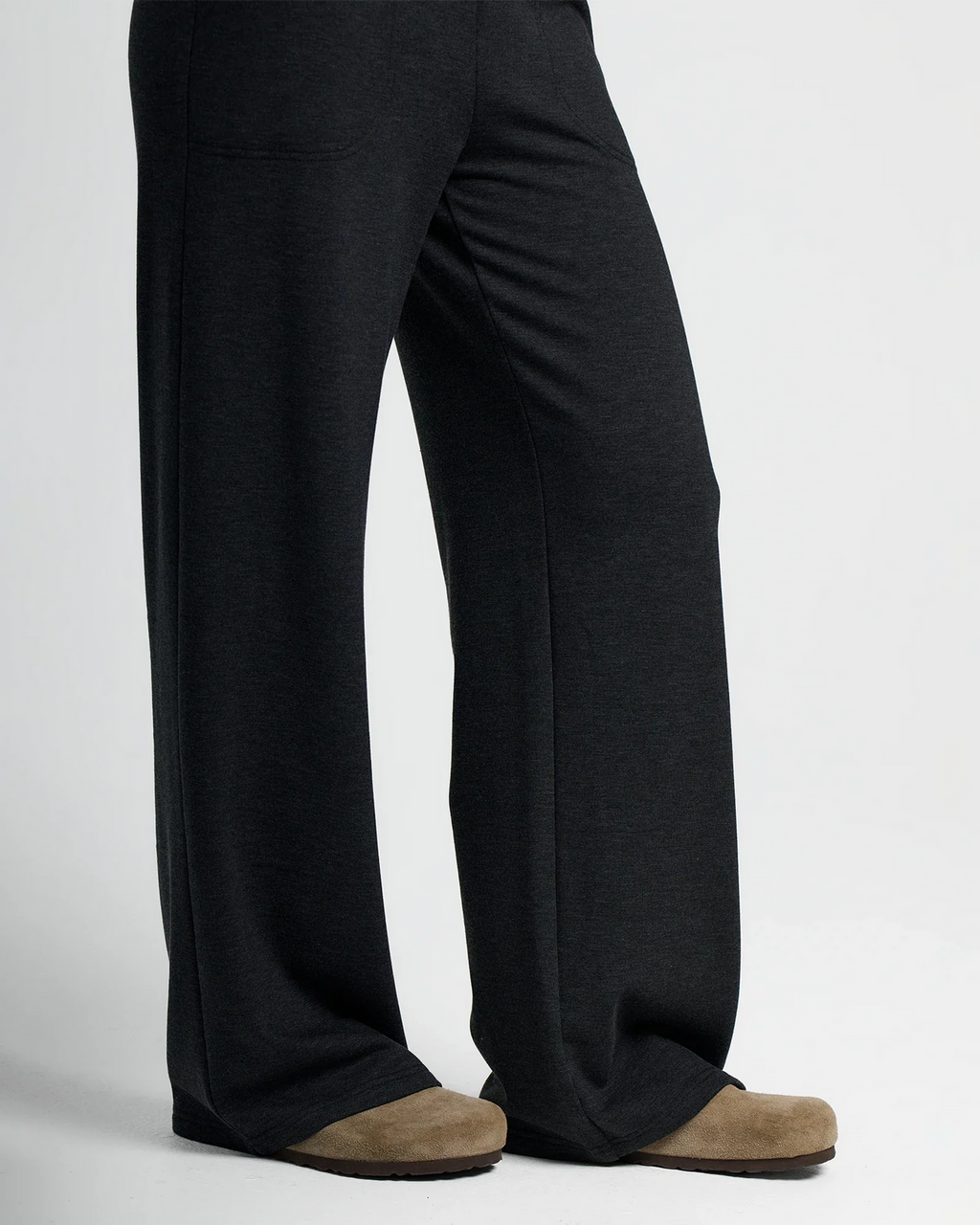 Free Fly Bamboo Lightweight Fleece Wide Leg Pants-Heather Black