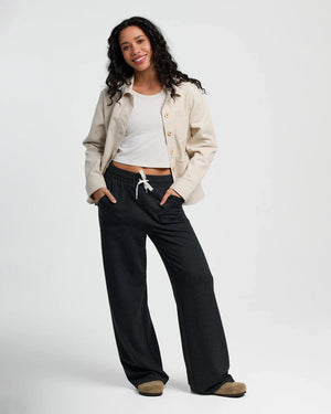 Free Fly Bamboo Lightweight Fleece Wide Leg Pants-Heather Black