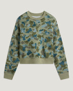 Free Fly Bamboo Northcoast Fleece Crew Sweatshirt-Watercolor Camo Oil Green