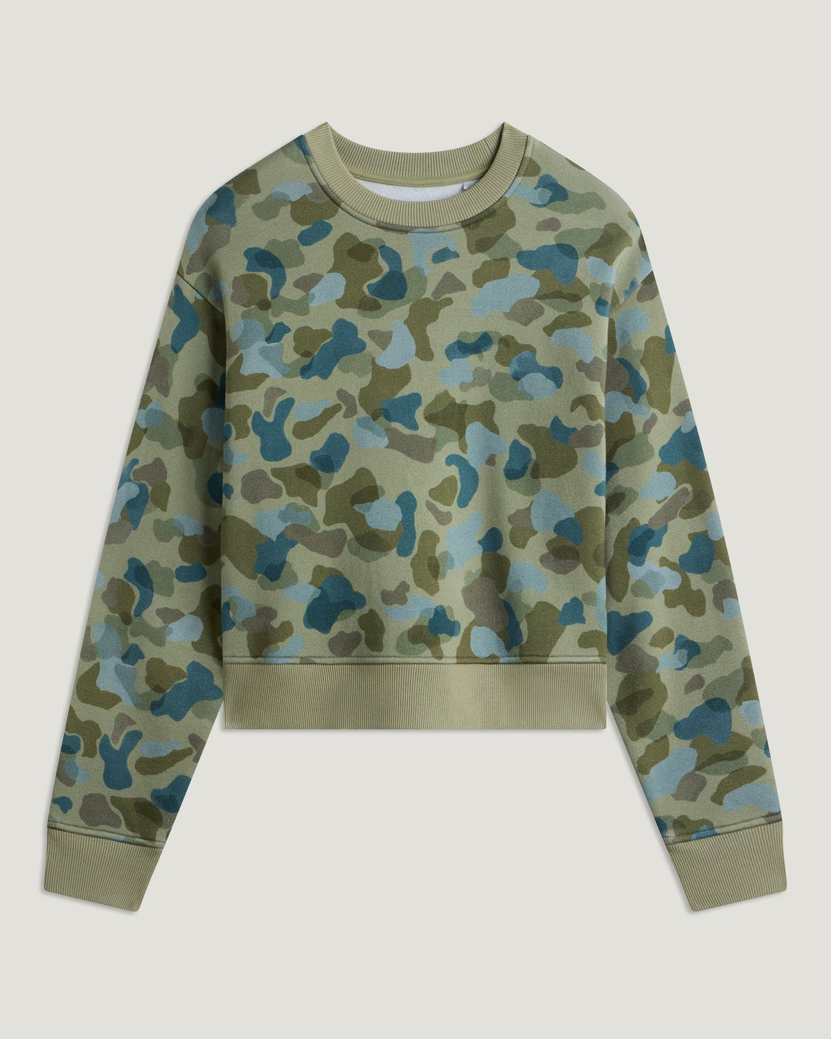 Free Fly Bamboo Northcoast Fleece Crew Sweatshirt-Watercolor Camo Oil Green