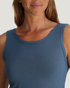 Free Fly Ribbed Bamboo Tank-Pacific Blue