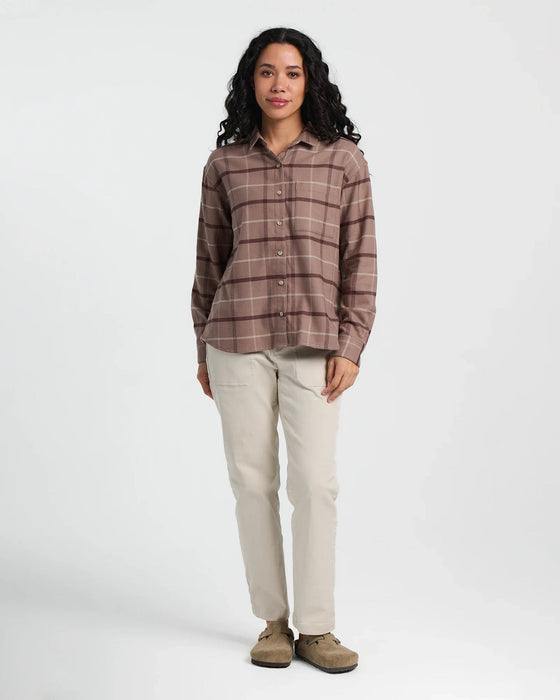 Free Fly Seawool Flannel L/S Shirt-Fossil Plaid