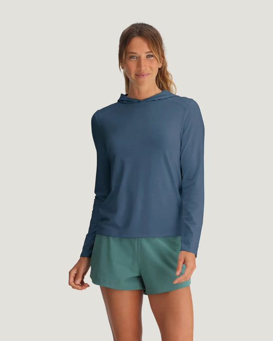 Free Fly Bamboo Shade Hoodie II Sun Shirt-Pacific Blue