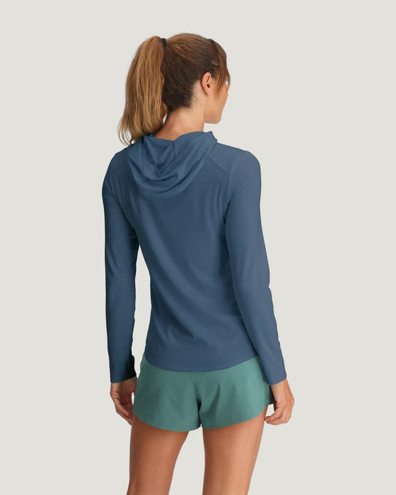 Free Fly Bamboo Shade Hoodie II Sun Shirt-Pacific Blue