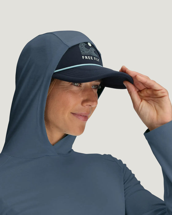 Free Fly Bamboo Shade Hoodie II Sun Shirt-Pacific Blue