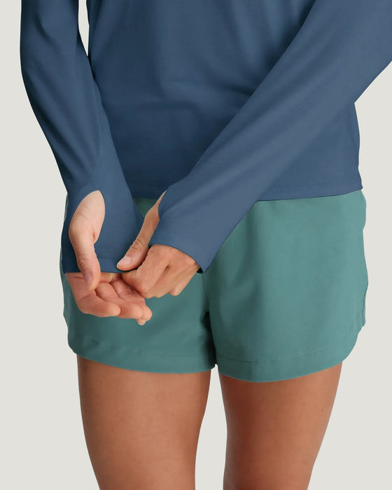 Free Fly Bamboo Shade Hoodie II Sun Shirt-Pacific Blue