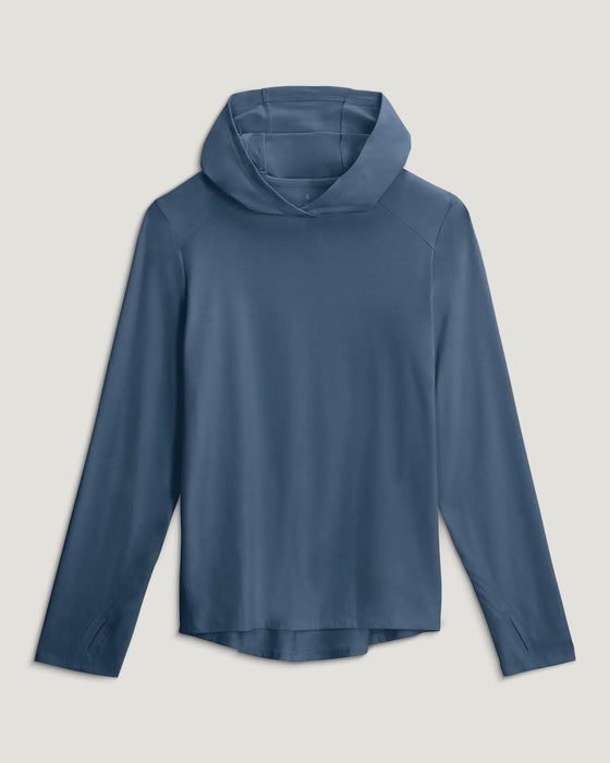 Free Fly Bamboo Shade Hoodie II Sun Shirt-Pacific Blue