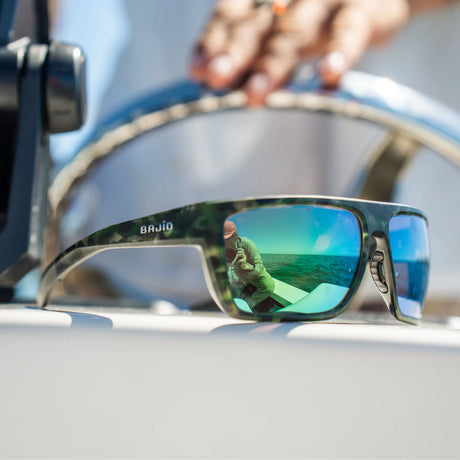 Bajio Zapata Sunglasses-Brown Grass Matte/Green Mirror Glass