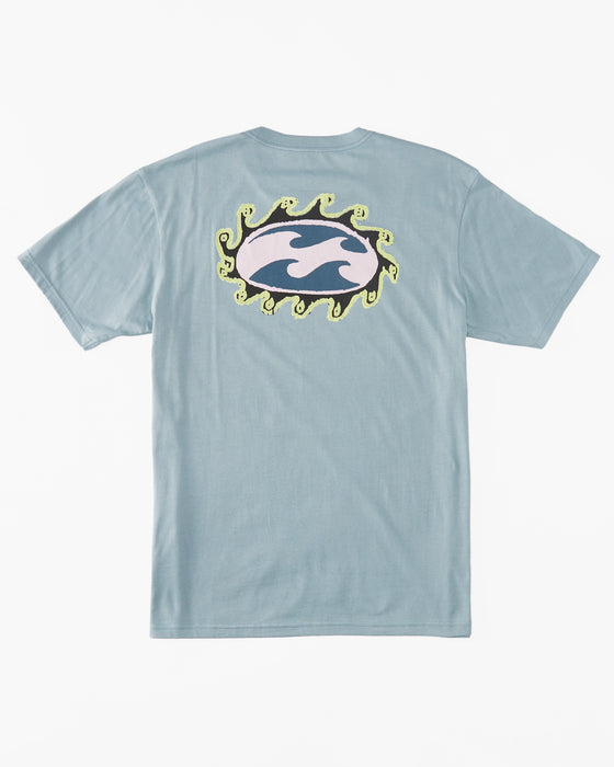 Billabong Boy's Crayon Wave Tee-Washed Blue