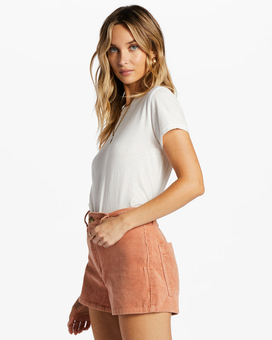Billabong Free Fall Cord Shorts-Rose Dawn
