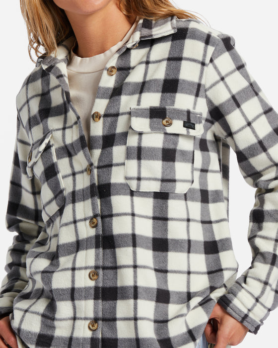 Billabong Forge Fleece L/S Shirt-White Black 2