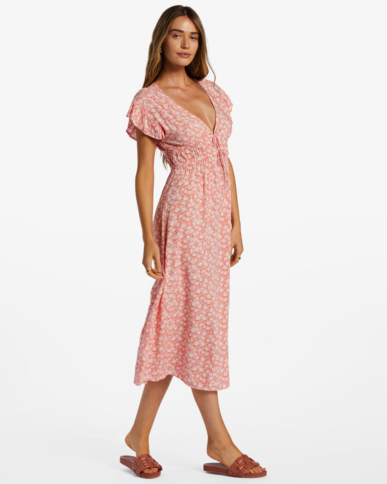 Billabong Picnic Date Dress-Flamingo