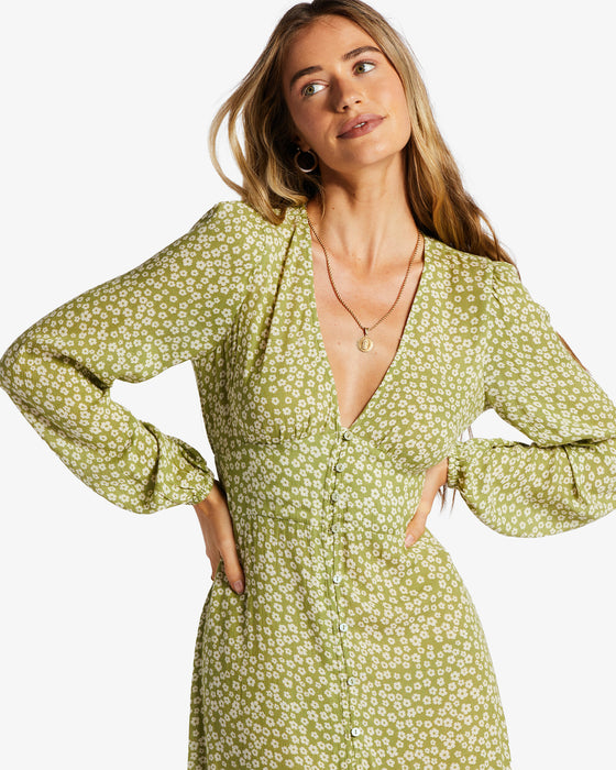 Billabong Cool Nights Dress-Green Eyes Billabong Cool Nights Dress-Green Eyes