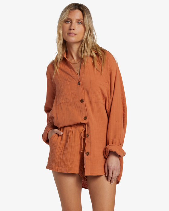 Billabong Swell Blouse L/S Shirt-Toffee
