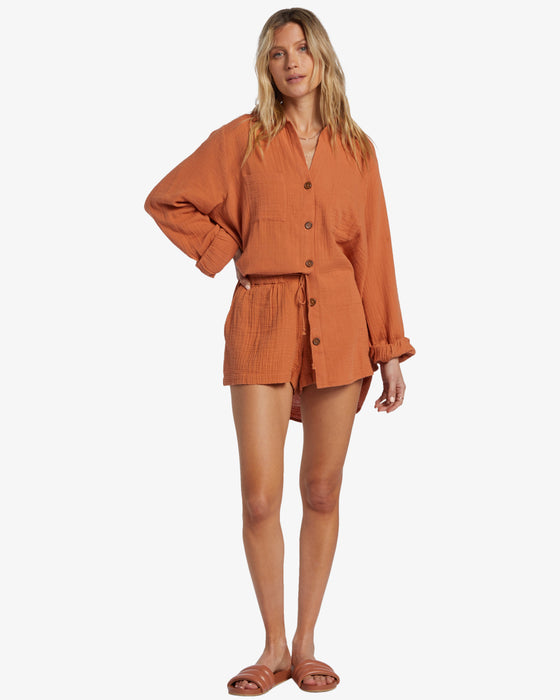 Billabong Swell Blouse L/S Shirt-Toffee