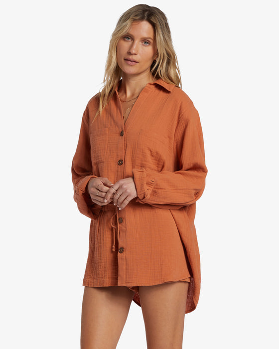 Billabong Swell Blouse L/S Shirt-Toffee