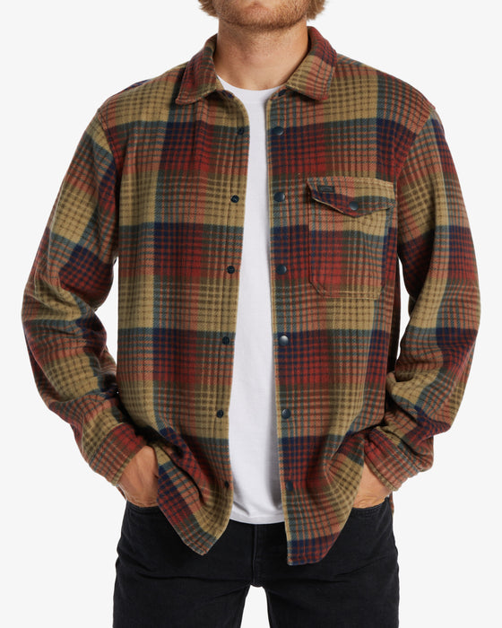 Billabong Furnace Flannel L S Shirt Gravel REAL Watersports