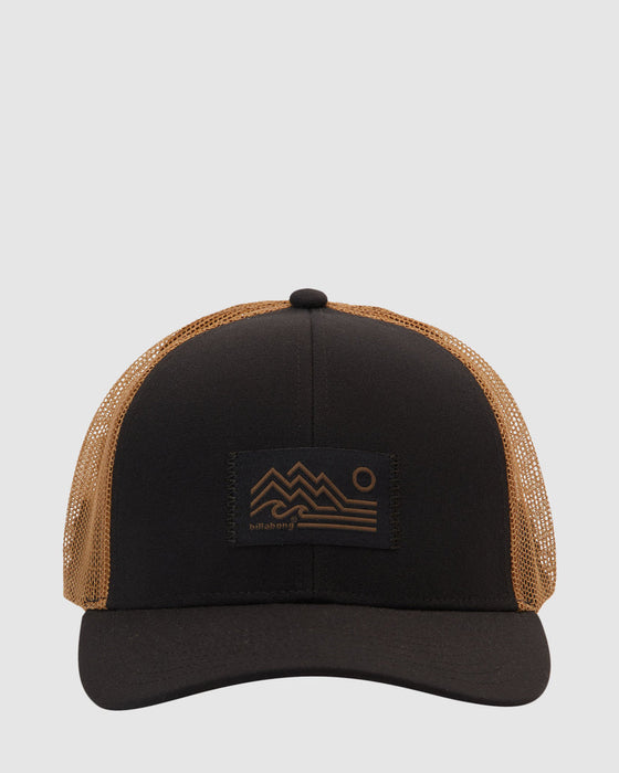 Billabong Adiv Range Trucker Hat-Black/Tan
