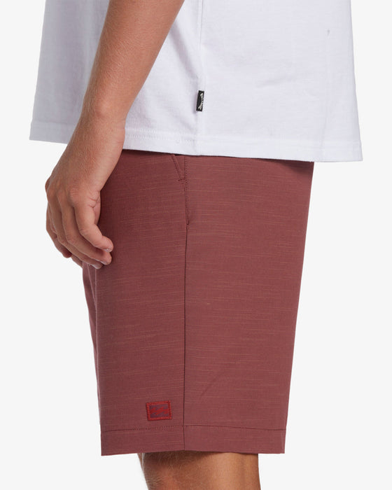 Billabong Crossfire Slub Mid Shorts-Dusty Red
